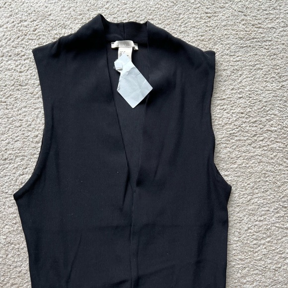 H&M TREND Black STRETCH BANDAGE BODYSUIT TOP  Tank Top Blouse Tee Sleeveless 6 - Picture 2 of 11